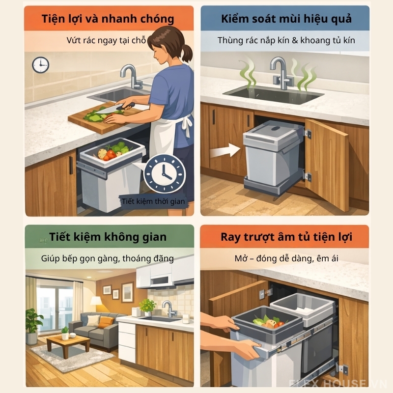 Có Nên Đặt Thùng Rác Dưới Chậu Rửa? Phân Tích Ưu – Nhược Điểm Thực Tế 3 Có Nên Đặt Thùng Rác Dưới Chậu Rửa? Phân Tích Ưu – Nhược Điểm Thực Tế 2