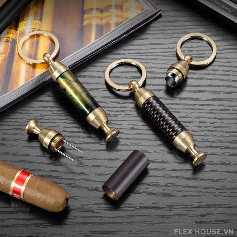 Đục xì gà 2 đầu kèm móc khóa tiện dụng CGL1145 1 Đục xì gà 2 đầu kèm móc khóa tiện dụng CGL1145