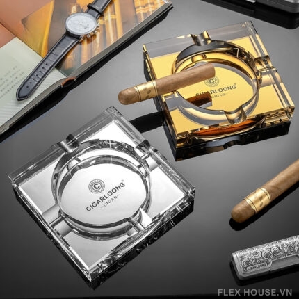 Gạt tàn pha lê cao cấp 4 rãnh gác xì gà CGL2045