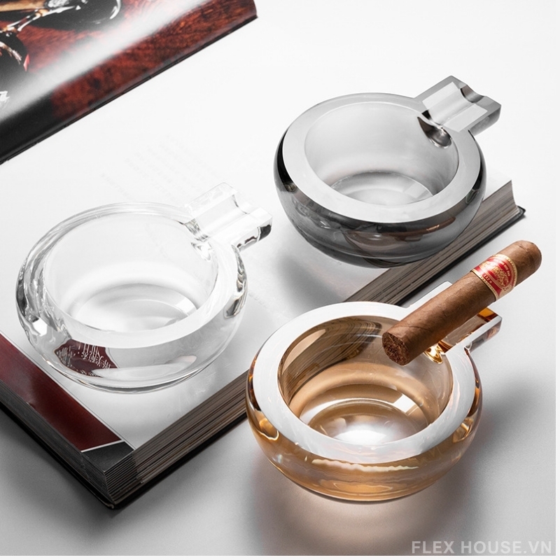 Gạt tàn xì gà thủy tinh hiện đại tối giản CGL3732 (1) Gạt tàn xì gà thủy tinh hiện đại tối giản CGL3732