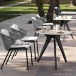 Ghế cafe tựa lưng dây đan ngoài trời VB1857