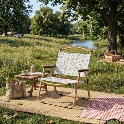 Ghế cắm trại Kermit hoa nhí gấp gọn ZL8623