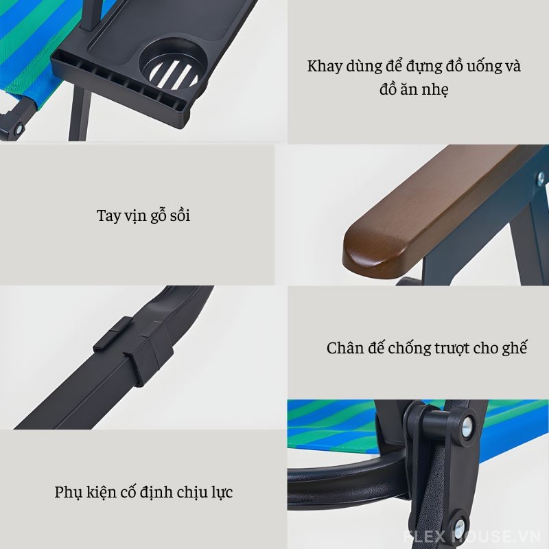Ghế cắm trại gấp gọn ngoài trời họa tiết Teal-Blue XU8062 8 Ghế cắm trại gấp gọn ngoài trời họa tiết Teal-Blue XU8062 13