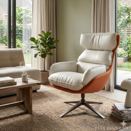 Ghế sofa đơn xoay 360 độ phong cách Ý MS0465