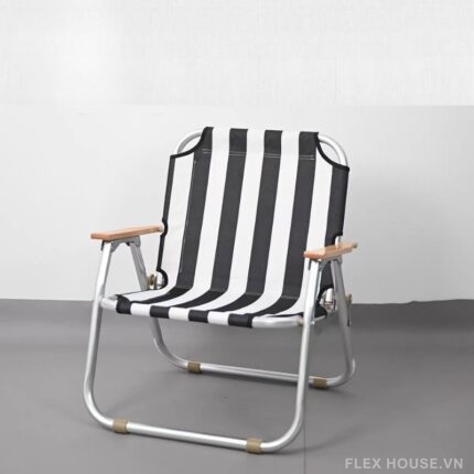 Ghế xếp dã ngoại phong cách Vintage họa tiết kẻ sọc LC2744