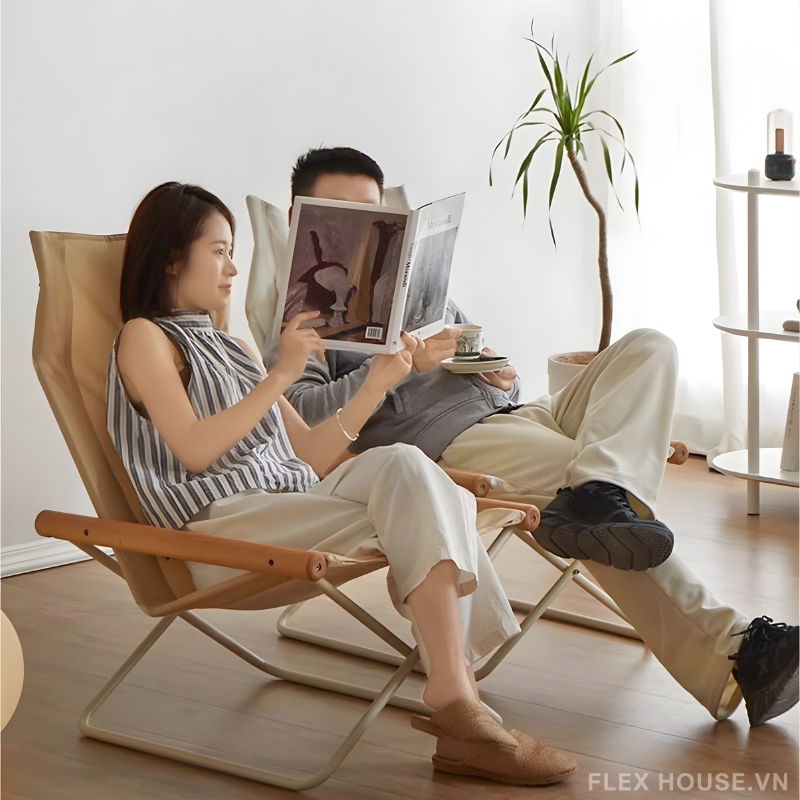 Ghế xếp thư giãn đọc sách tay vịn gỗ hiện đại HJ0625 4 Ghế xếp thư giãn đọc sách tay vịn gỗ hiện đại HJ0625 15