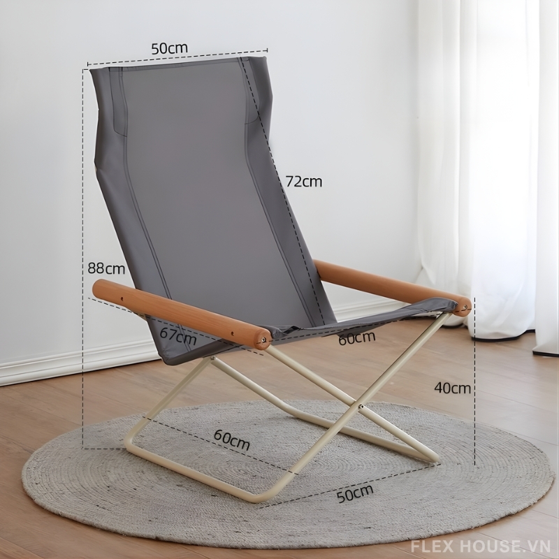 Ghế xếp thư giãn đọc sách tay vịn gỗ hiện đại HJ0625 13 Ghế xếp thư giãn đọc sách tay vịn gỗ hiện đại HJ0625 23