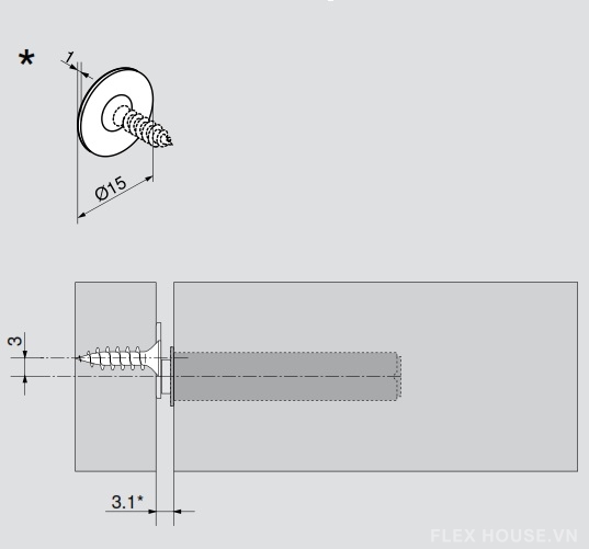 Vòng sắt hít TIP-ON dạng bắt vít Blum 955.1008S 2 Vòng sắt hít TIP-ON dạng bắt vít Blum 955.1008S 6