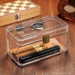 Hộp giữ ẩm cigar có ẩm kế acrylic trong suốt CGL1448