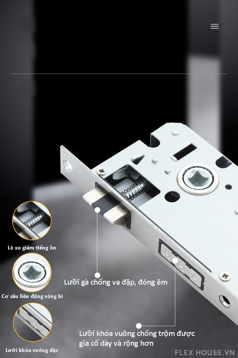 Khóa cửa hợp kim kẽm tay gạt tối giản YM7E308 5 Khóa cửa hợp kim kẽm tay gạt tối giản YM7E308 9