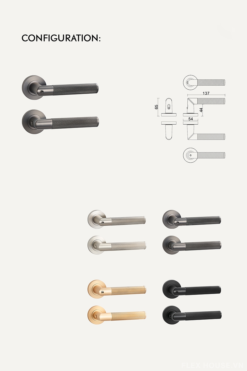 Khoá cửa tay gạt hợp kim khóa ẩn Taura Z8-272X 8 Khoá cửa tay gạt hợp kim khóa ẩn Taura Z8-272X 12