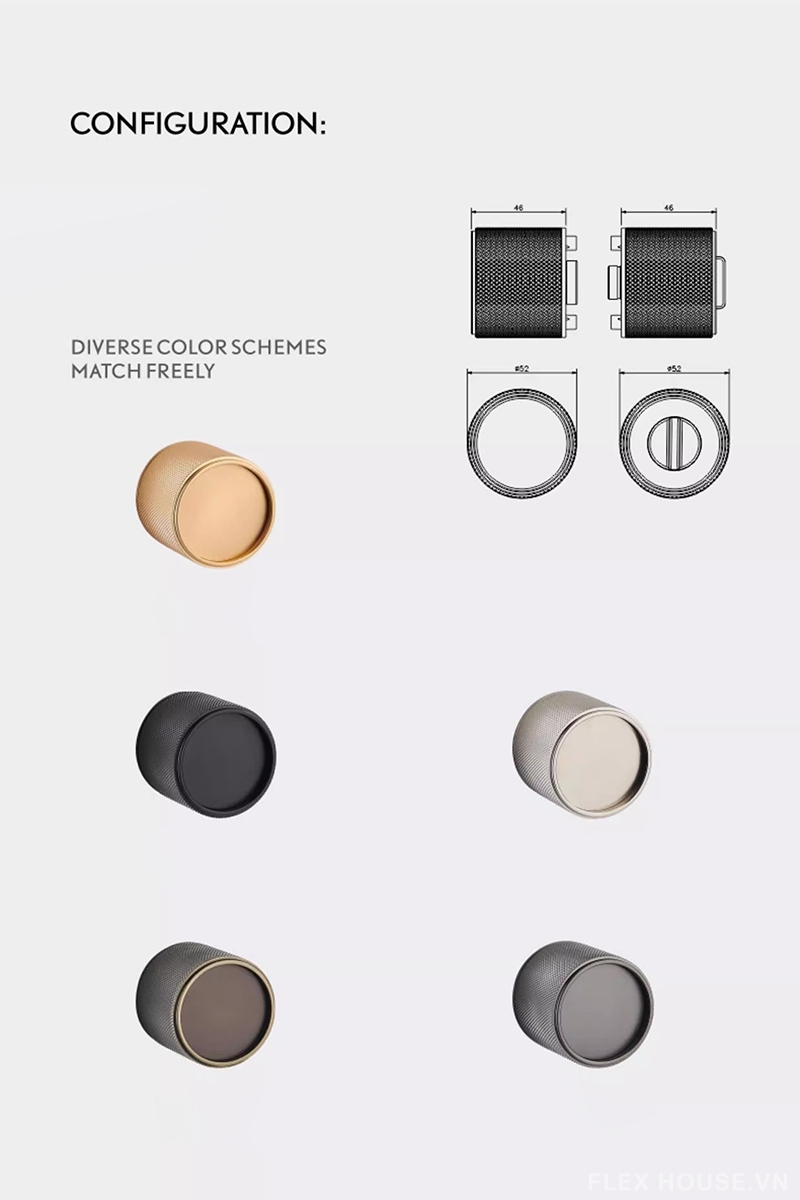 Khóa cửa tay nắm tròn hợp kim kẽm Taura Z8-269X 11 Khóa cửa tay nắm tròn hợp kim kẽm Taura Z8-269X 17