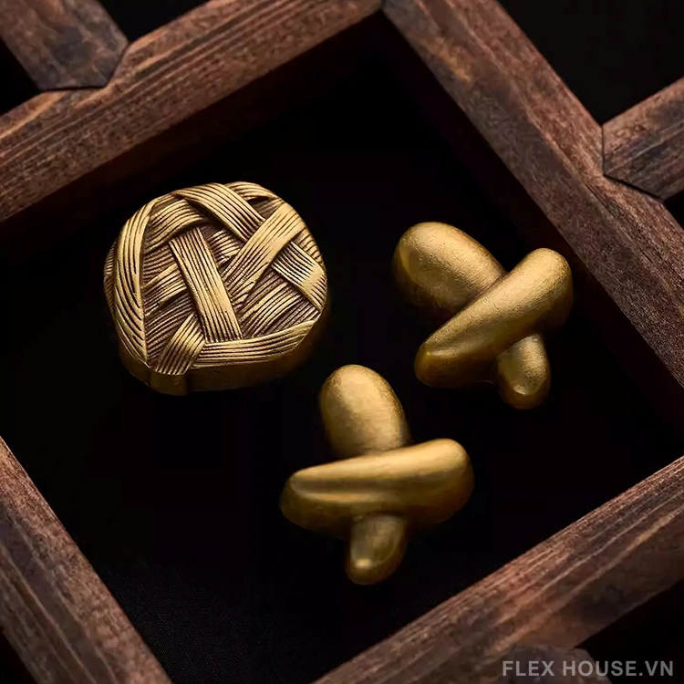 Núm tay nắm tủ đồng đan chéo cổ điển Woven Knot LT7587 (2) Núm tay nắm tủ đồng đan chéo cổ điển Woven Knot LT7587 1