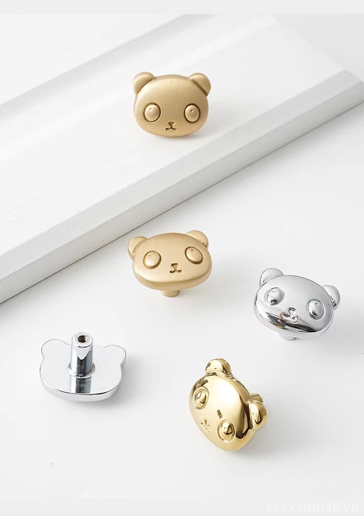 Núm tay nắm tủ đồng hình chú gấu PT0022 2 Núm tay nắm tủ đồng hình chú gấu PT0022 7