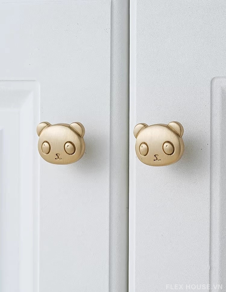 Núm tay nắm tủ đồng hình chú gấu PT0022 9 Núm tay nắm tủ đồng hình chú gấu PT0022 14