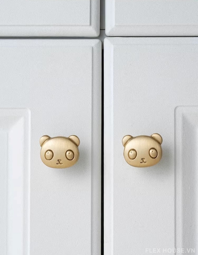 Núm tay nắm tủ đồng hình chú gấu PT0022 5 Núm tay nắm tủ đồng hình chú gấu PT0022 10