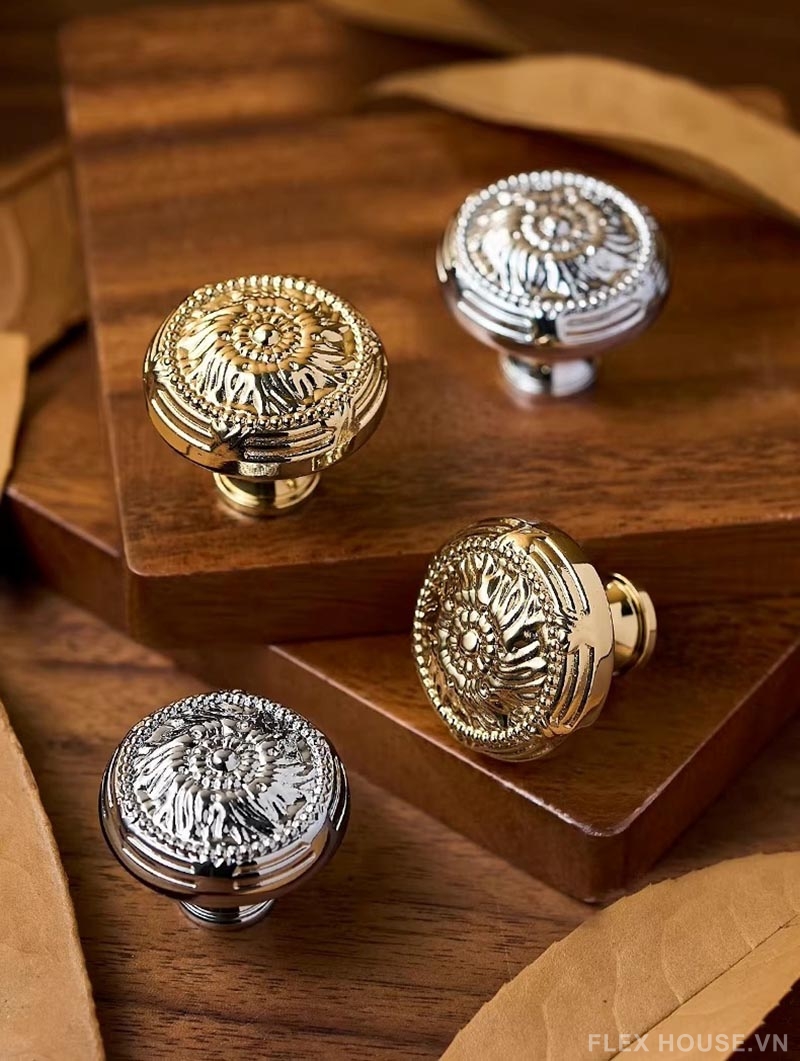 Núm tay nắm tủ đồng hoa văn Sunflower LT7160 4 Núm tay nắm tủ đồng hoa văn Sunflower LT7160 9