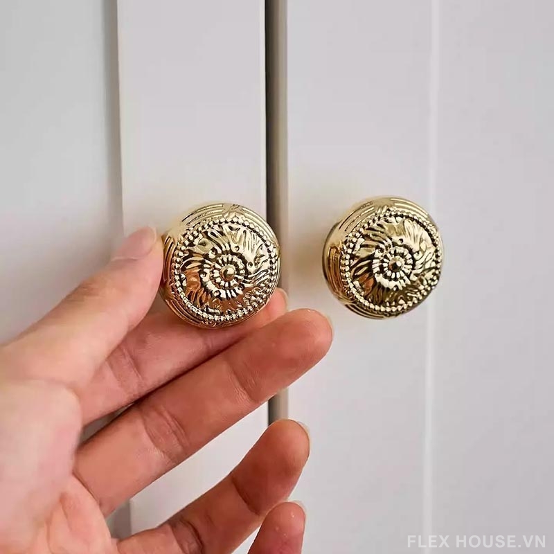 Núm tay nắm tủ đồng hoa văn Sunflower LT7160 9 Núm tay nắm tủ đồng hoa văn Sunflower LT7160 14