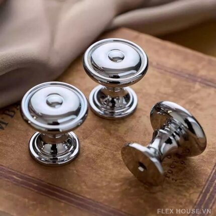 Núm tay nắm tủ đồng màu bạc sang trọng LT9044
