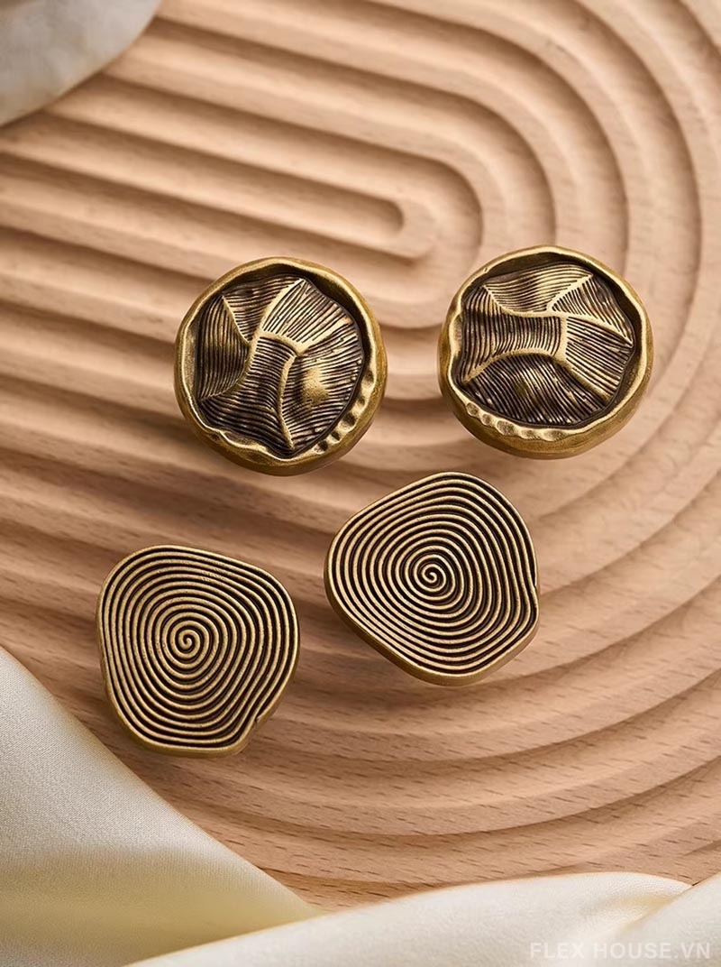 Núm tay nắm tủ đồng vân xoắn Retro LT784 1 Núm tay nắm tủ đồng vân xoắn Retro LT784 5