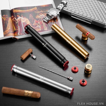 Ống đựng xì gà 1 điếu hợp kim kẽm đa năng CGL0497