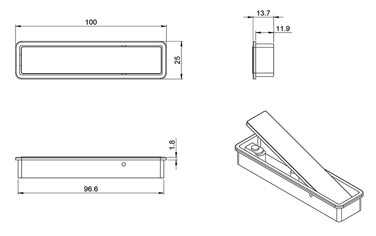 Tay nắm âm tủ quần áo màu đen Imundex 7744003 3 Tay nắm âm tủ quần áo màu đen Imundex 7744003 6