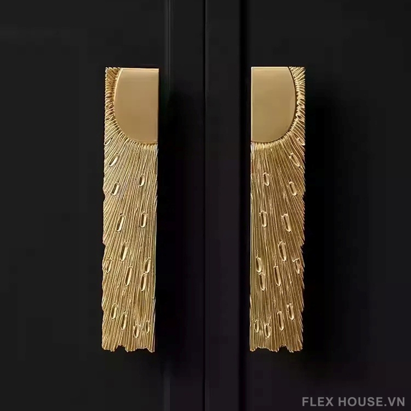 Tay nắm tủ đồng decor tia sáng hoàng kim LT2729 13 Tay nắm tủ đồng decor tia sáng hoàng kim LT2729 18