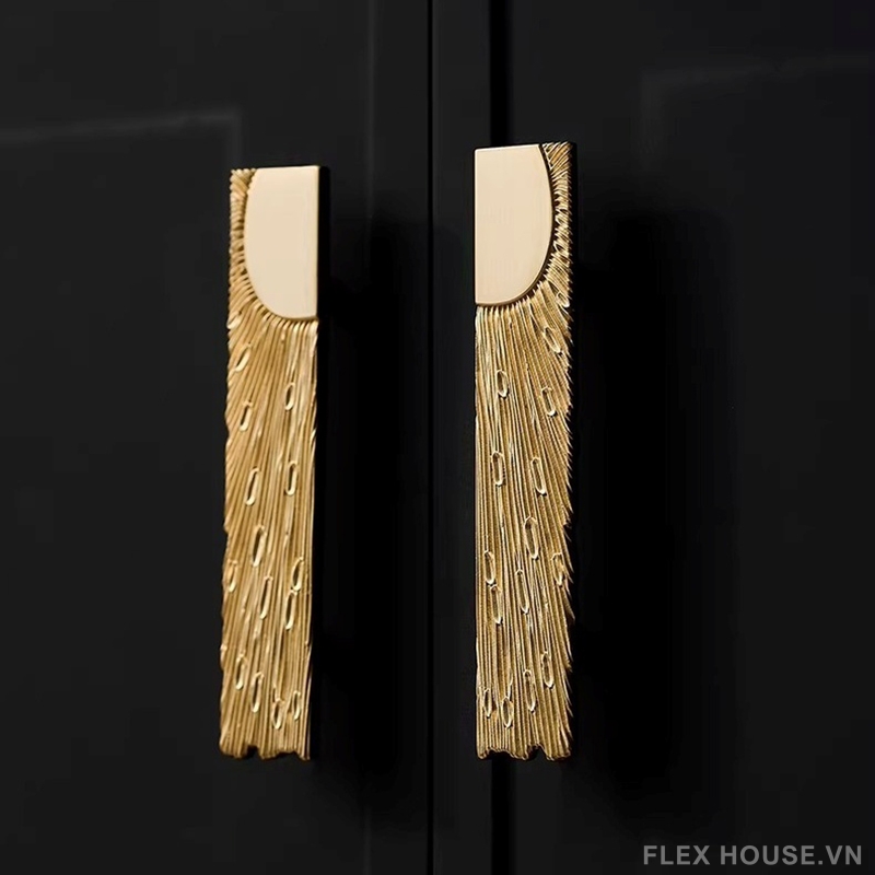 Tay nắm tủ đồng decor tia sáng hoàng kim LT2729 9 Tay nắm tủ đồng decor tia sáng hoàng kim LT2729 14