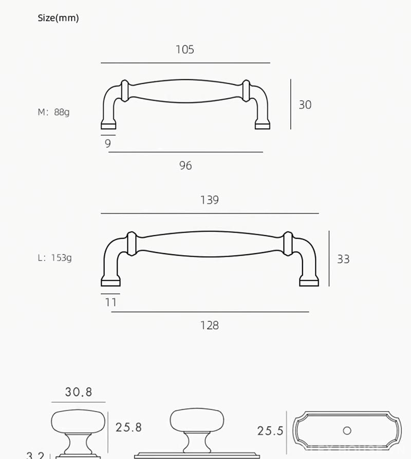 Tay nắm tủ đồng thau Vintage cao cấp DOR991 10 Tay nắm tủ đồng thau Vintage cao cấp DOR991 15