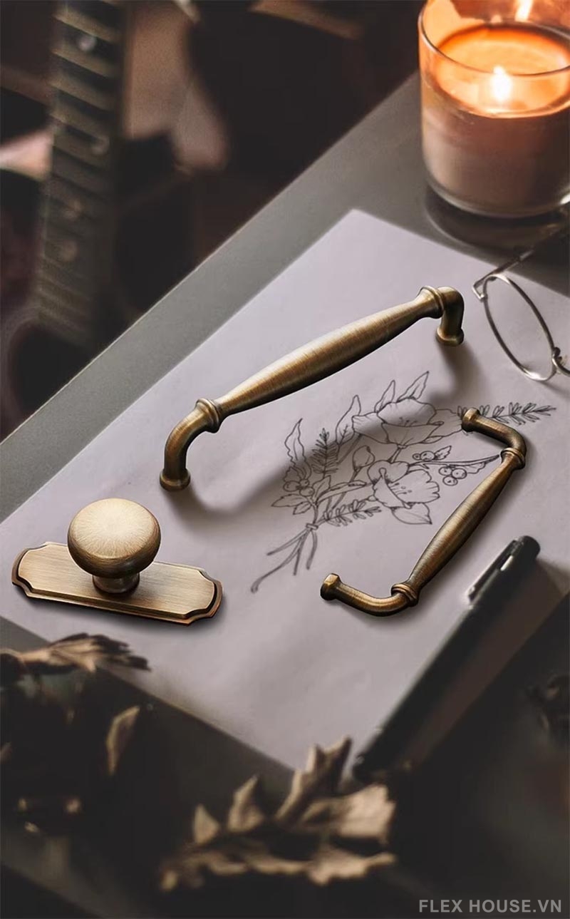 Tay nắm tủ đồng thau Vintage cao cấp DOR991 6 Tay nắm tủ đồng thau Vintage cao cấp DOR991 11