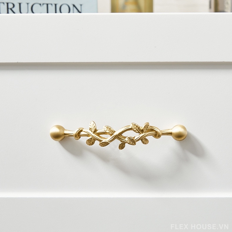 Tay nắm tủ đồng thau cành lá cổ điển PALO337 10 Tay nắm tủ đồng thau cành lá cổ điển PALO337 14
