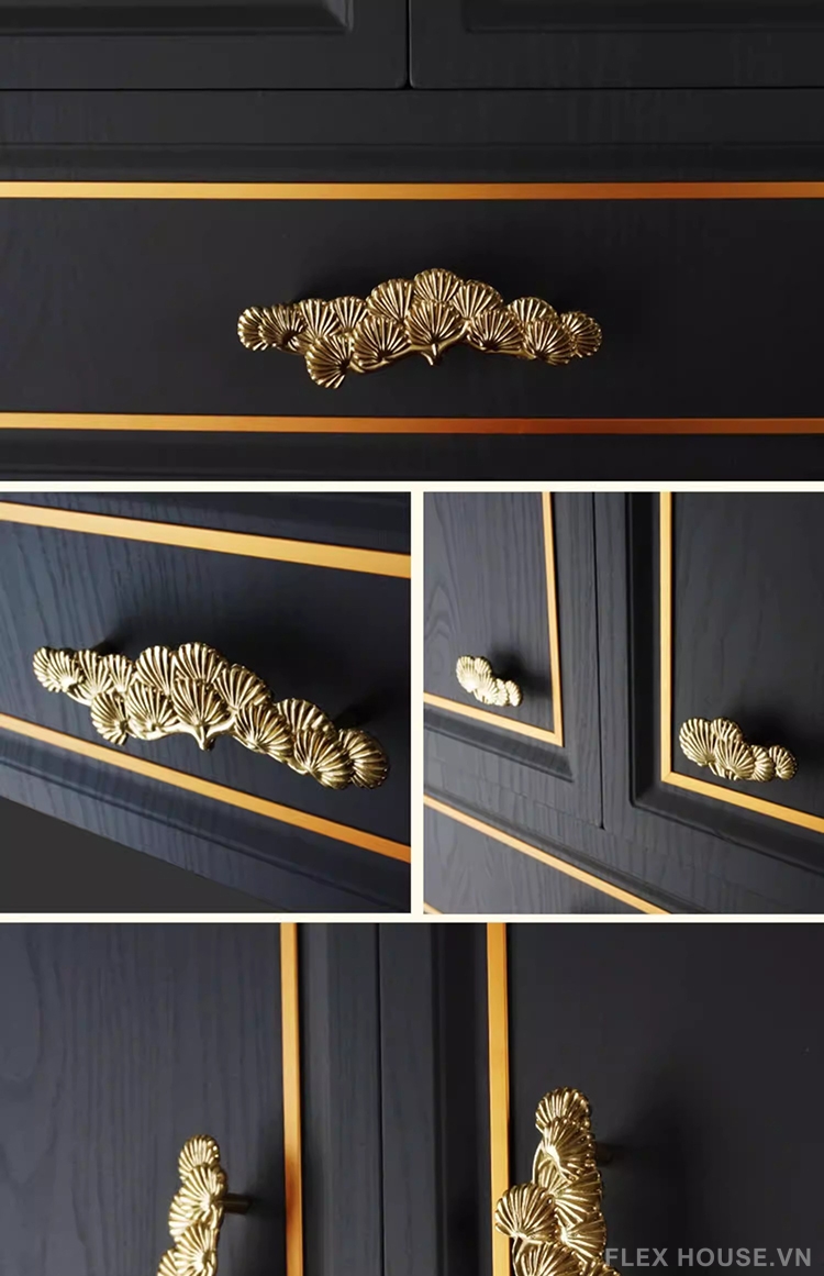 Tay nắm tủ đồng thau lá thông nghệ thuật ZPK586 7 Tay nắm tủ đồng thau lá thông nghệ thuật ZPK586 12