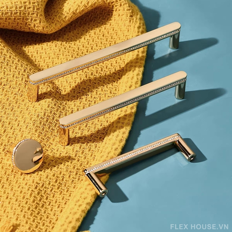 Tay nắm tủ hợp kim hiện đại đính đá cao cấp JM500Y 3 Tay nắm tủ hợp kim hiện đại đính đá cao cấp JM500Y 8