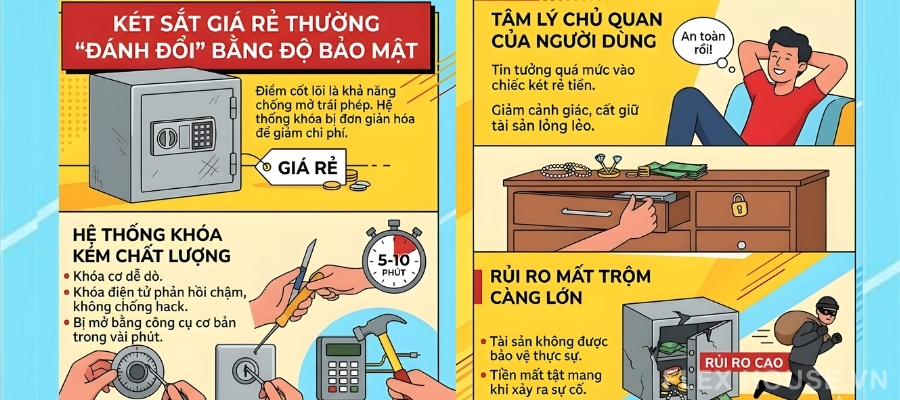 Vì sao két sắt giá rẻ tiềm ẩn nhiều rủi ro? 2 Vì sao két sắt giá rẻ tiềm ẩn nhiều rủi ro? 2