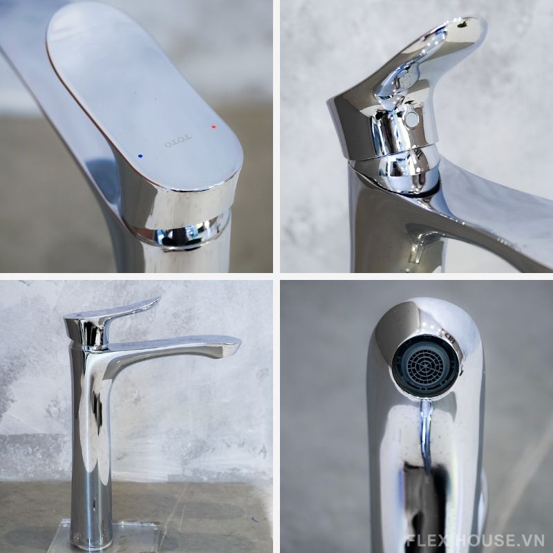 Vòi chậu rửa mặt cổ cao nóng lạnh GO TOTO TLG01307V 1 Vòi chậu rửa mặt cổ cao nóng lạnh GO TOTO TLG01307V