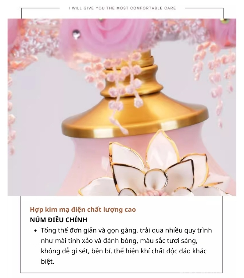 Đèn bàn gốm sứ chao vải lụa Shabby Chic SRL3875 5 Đèn bàn gốm sứ chao vải lụa Shabby Chic SRL3875