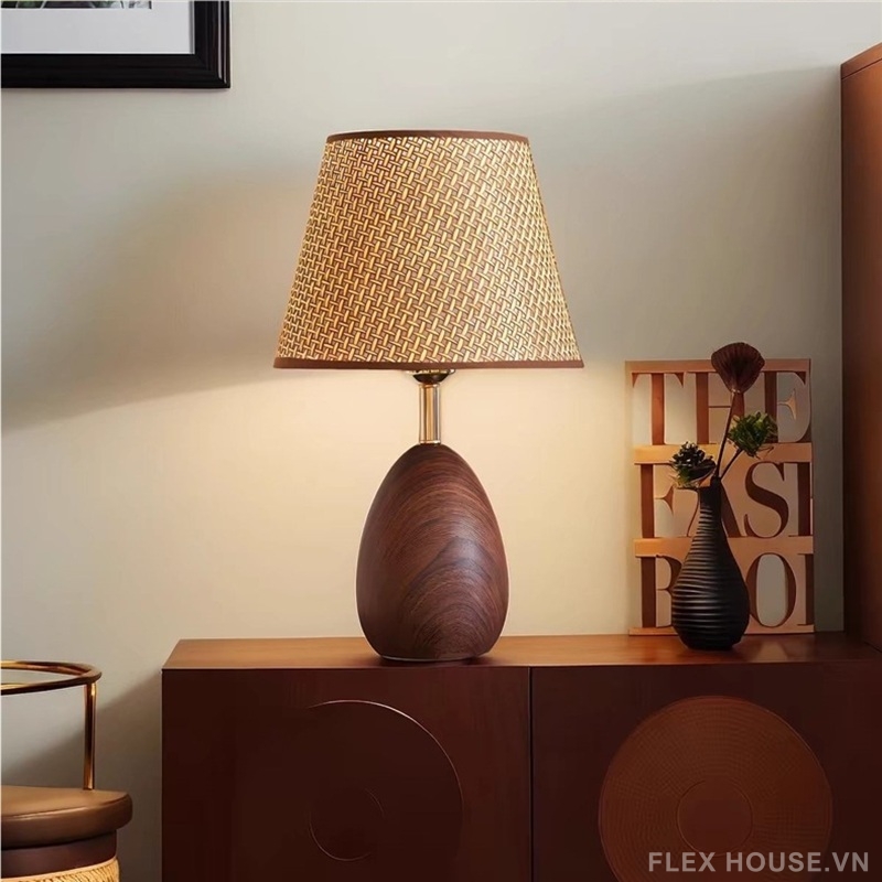 Đèn bàn thân phủ vân gỗ phong cách Wabisabi JT0471 2 Đèn bàn thân phủ vân gỗ phong cách Wabisabi JT0471