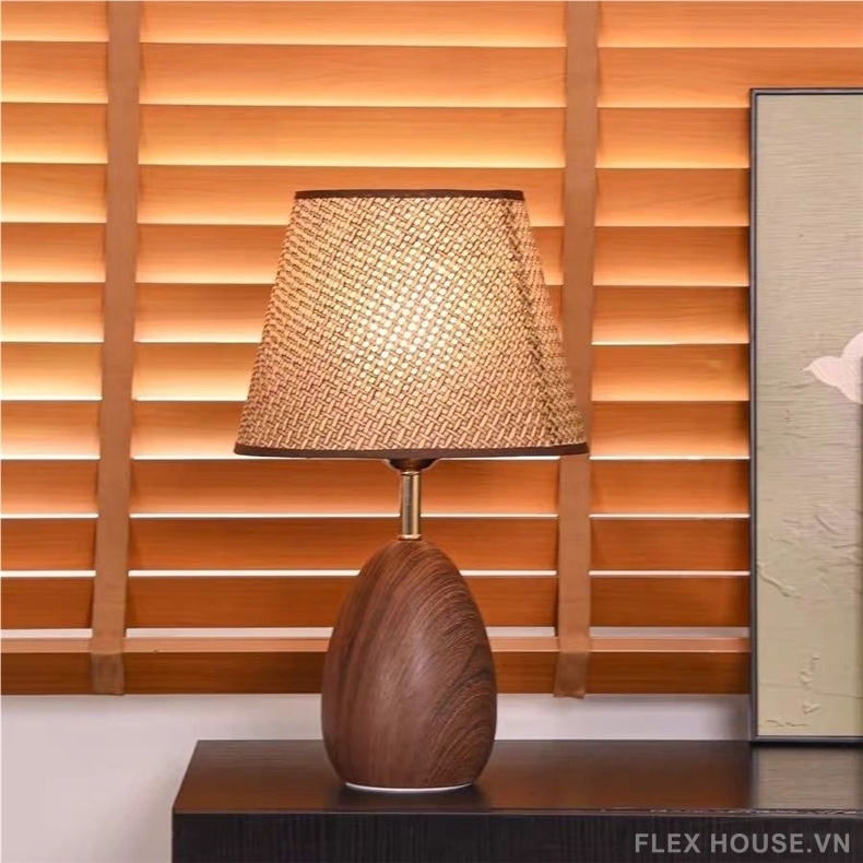 Đèn bàn thân phủ vân gỗ phong cách Wabisabi JT0471 3 Đèn bàn thân phủ vân gỗ phong cách Wabisabi JT0471