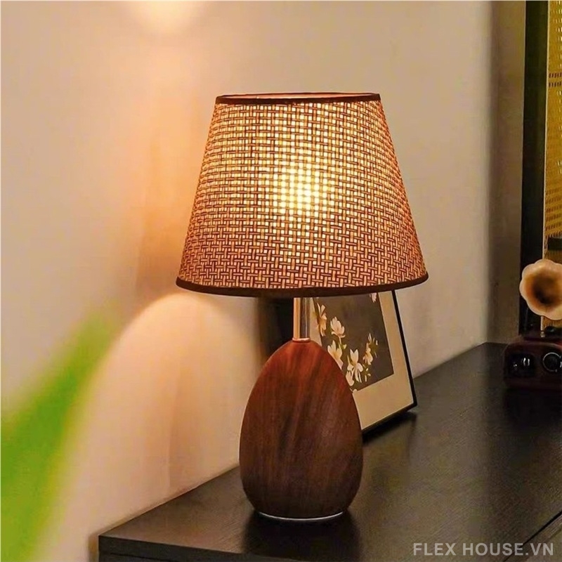 Đèn bàn thân phủ vân gỗ phong cách Wabisabi JT0471 5 Đèn bàn thân phủ vân gỗ phong cách Wabisabi JT0471