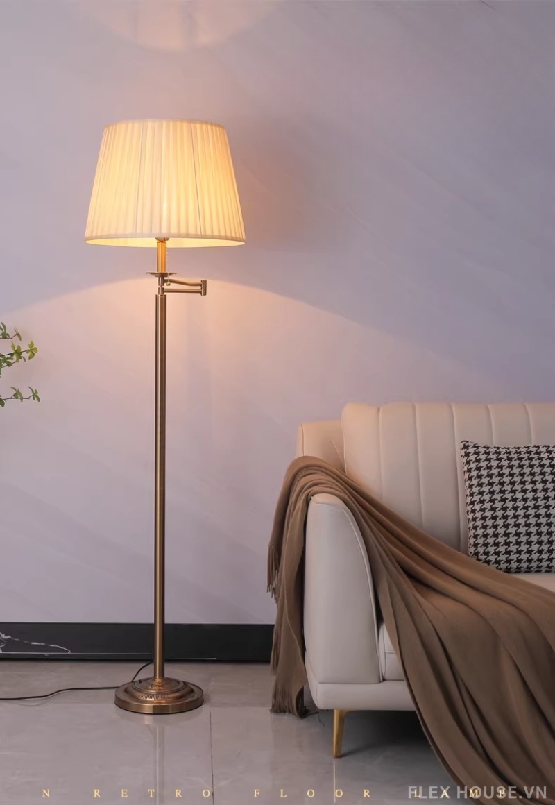 Đèn cây thân sắt sơn nướng chao vải style Nordic YS9990 1 Đèn cây thân sắt sơn nướng chao vải style Nordic YS9990