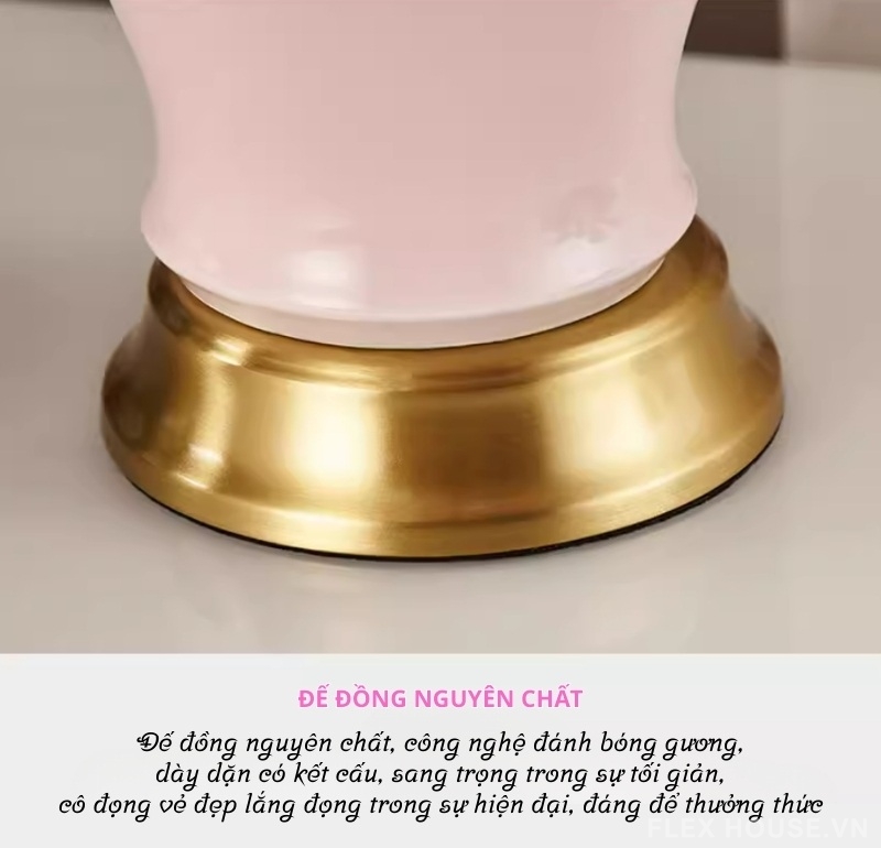 Đèn gốm vẽ men màu và chân đế đồng cổ điển SRL6359 9 Đèn gốm vẽ men màu và chân đế đồng cổ điển SRL6359