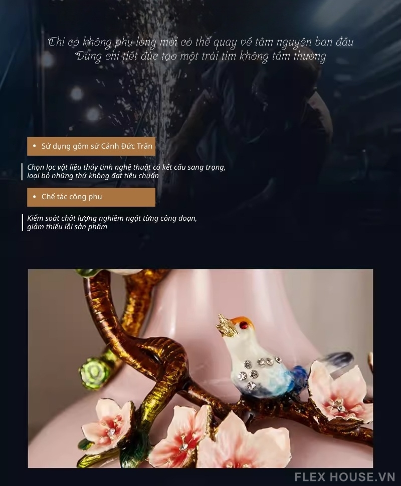 Đèn gốm vẽ men màu và chân đế đồng cổ điển SRL6359 4 Đèn gốm vẽ men màu và chân đế đồng cổ điển SRL6359