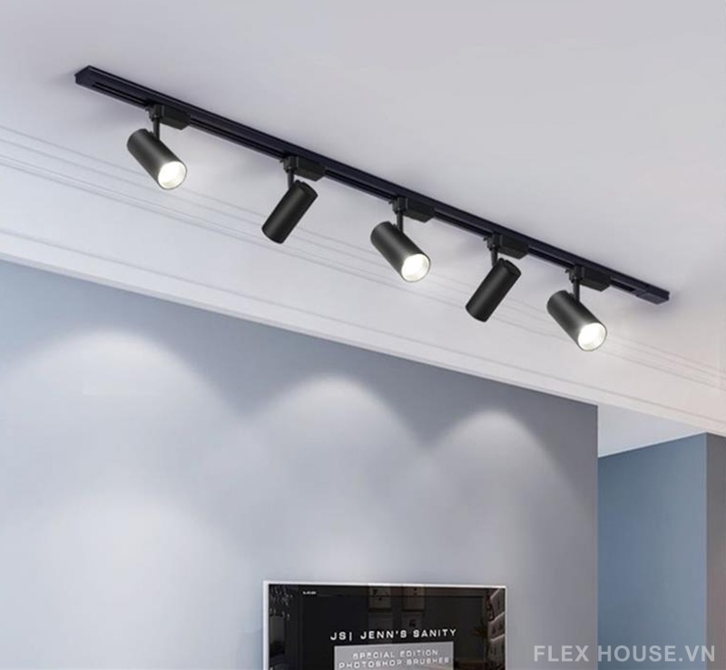 Ray trượt nhôm cao cấp và bộ đầu nối đèn rọi ray SM9189 2 Đèn LED COB ray trượt bằng nhôm sơn mài SM9188