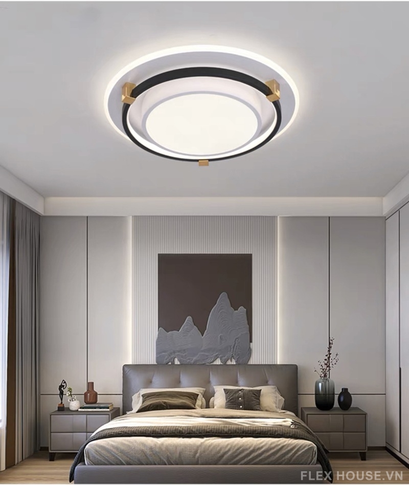 Đèn ốp trần tròn bằng mica ánh sáng 3 màu OT181T 1 Đèn ốp trần tròn bằng mica ánh sáng 3 màu OT181T