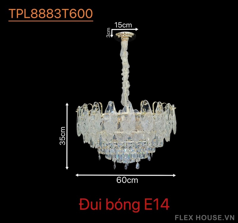 Đèn thả trần pha lê vũ khúc thiên nga TPL8883 2 Đèn thả trần pha lê vũ khúc thiên nga TPL8883