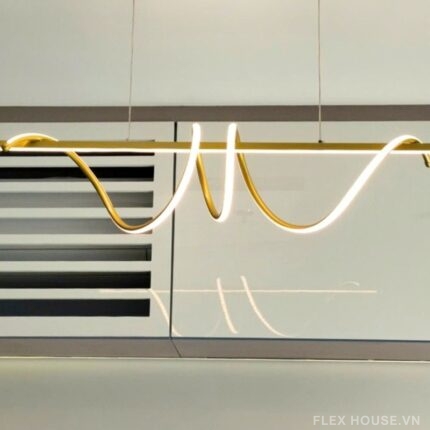 Đèn thả trần sơn tĩnh điện vàng decor bàn ăn TTK136