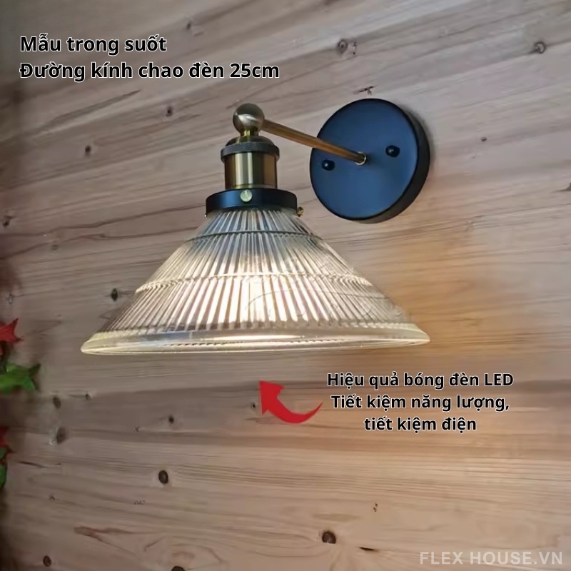 Đèn treo tường chao thủy tinh thân thép kiểu Mỹ US7211 9 Đèn treo tường chao thủy tinh thân thép kiểu Mỹ US7211.7