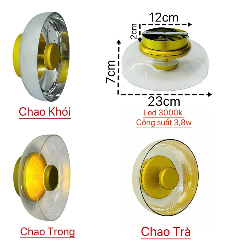 Đèn tường chao kính nghệ thuật thân sơn tĩnh điện VK50 2 Đèn tường chao kính nghệ thuật thân sơn tĩnh điện VK50