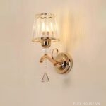 Đèn tường thân thép cao cấp mạ điện chao pha lê LJ9469