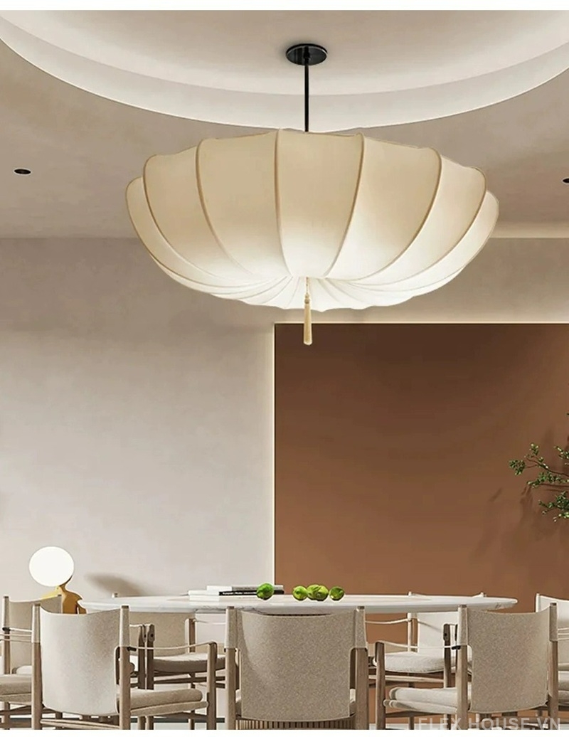 Đèn vải thả trần phòng ngủ kiểu Nhật Bản cổ điển ZCJ0484 3 Đèn vải thả trần phòng ngủ kiểu Nhật Bản cổ điển ZCJ0484